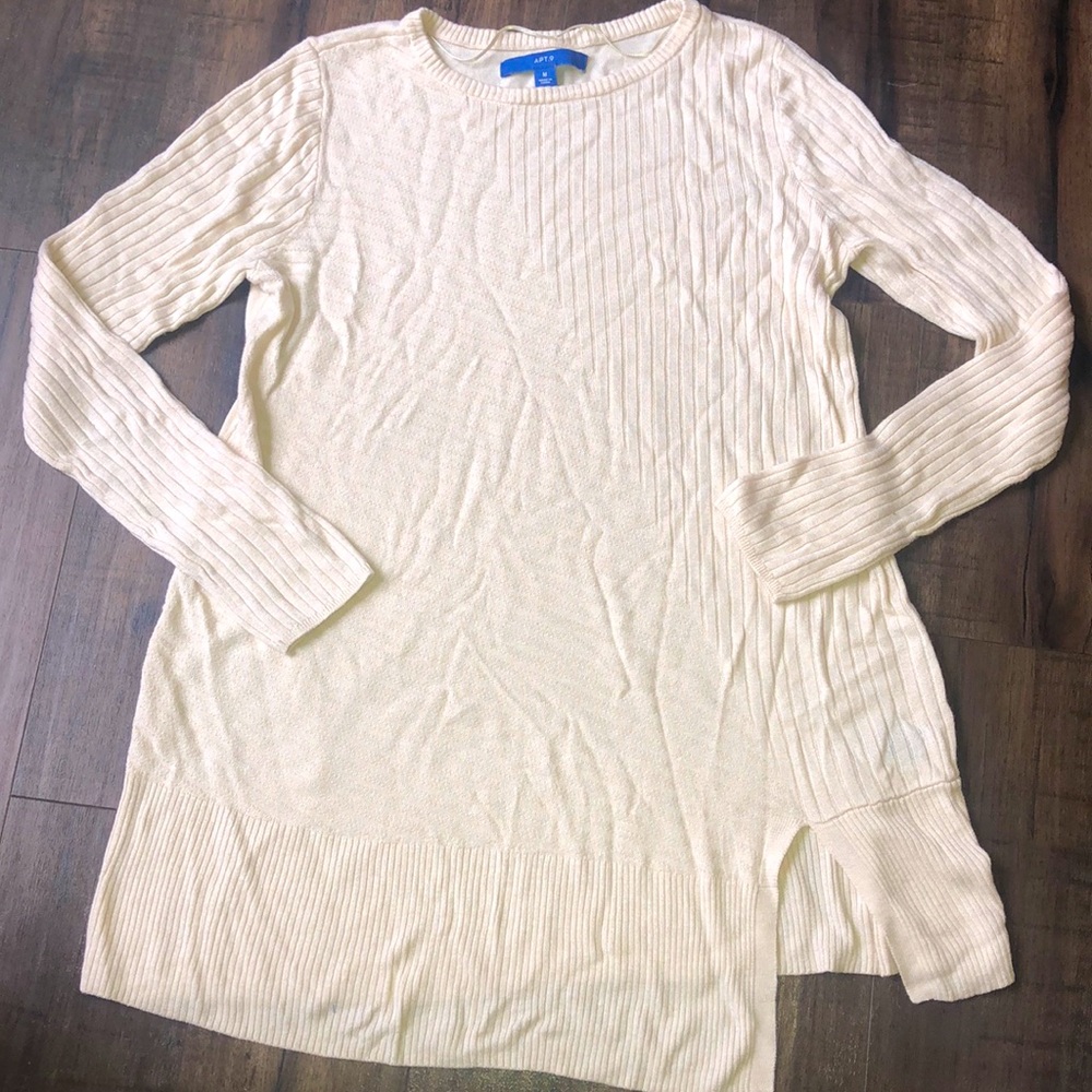 Apt. 9 Ribbed Asymmetrical Tunic Sweater